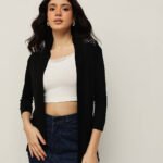 Women Lace Back Shrug - Black