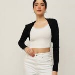 Women Viscose Bolero – Cropped - Black