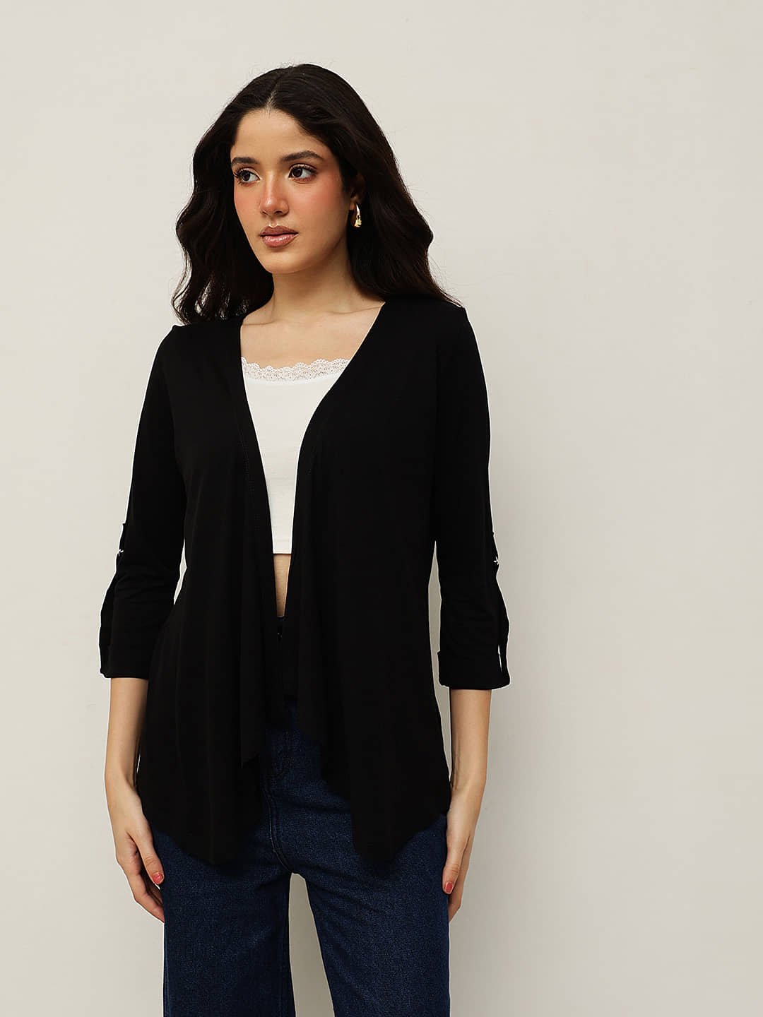 Women Viscose Shrug – Front Open Layered - Image 2