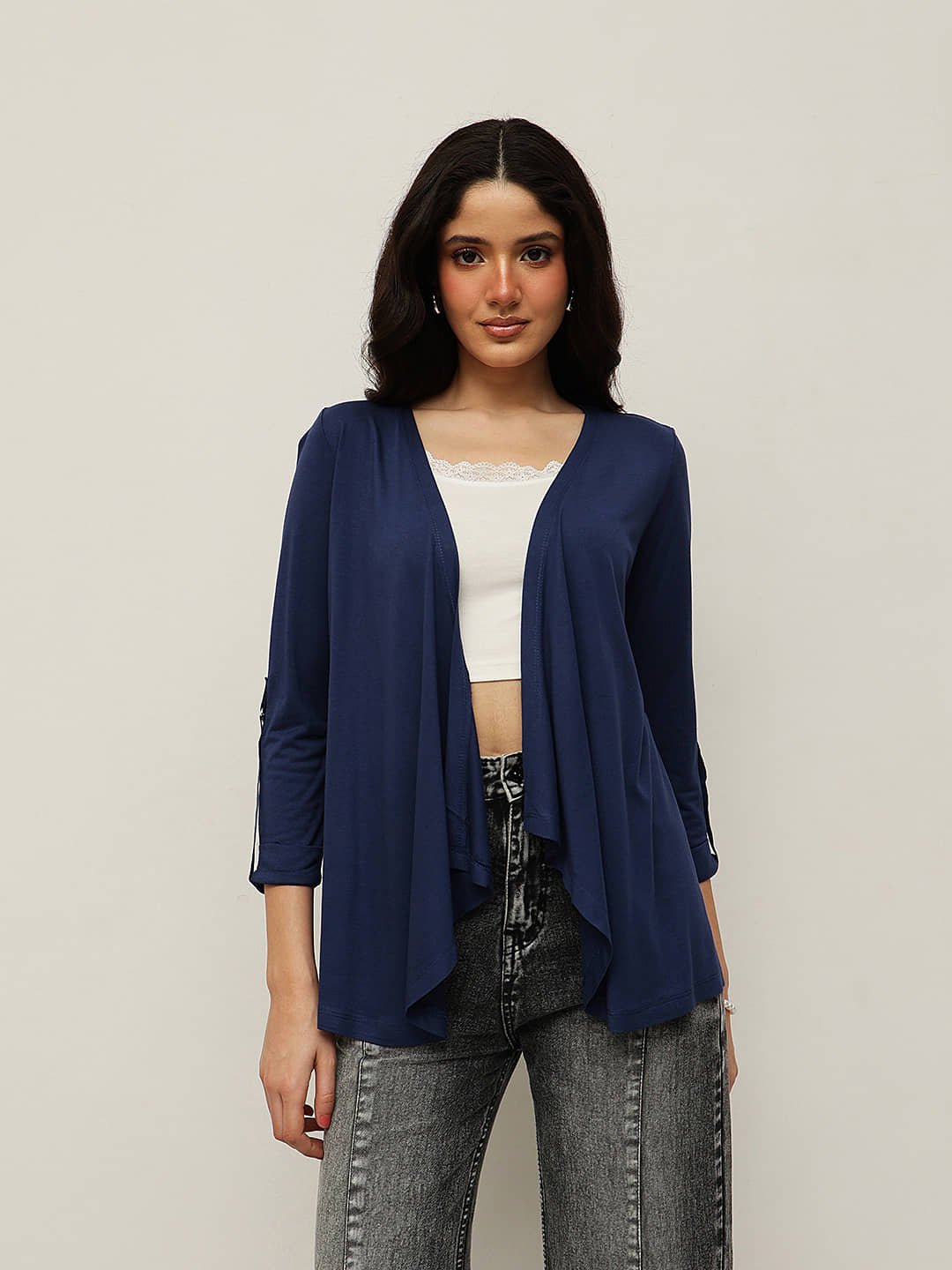 Women Viscose Shrug – Front Open Layered - Image 3