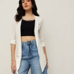 Women Viscose Waterfall Shrug - Off White