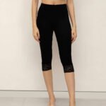 Women Viscose / Spandex 3/4th Capri - Black