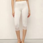Women Viscose / Spandex 3/4th Capri - Off White