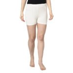 Women Viscose/Spandex Soft  Shorts - Off White
