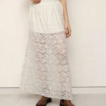 Women Lace Long Skirt - Off White
