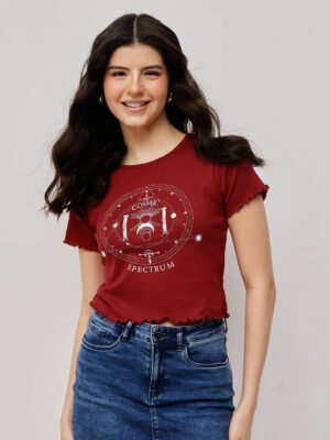 Women’s Cosmic Spectrum Printed Crop Top