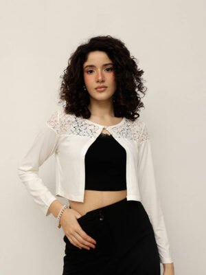 Women Lace Panel Shrug