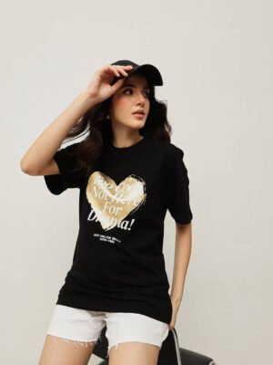 Women Boy Friend Relaxed Fit  Printed Tshirt