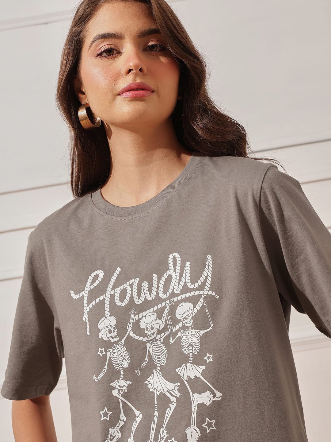 Women's Relaxed Fit Printed Crop T-Shirt - Image 2