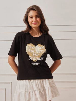 Women’s Relaxed Fit Printed Crop T-Shirt
