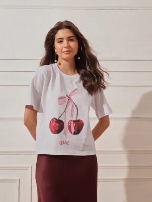 Women’s Relaxed Fit Printed Crop T-Shirt
