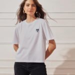 Women’s Relaxed Fit Printed Crop T-Shirt - White