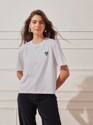 Women’s Relaxed Fit Printed Crop T-Shirt