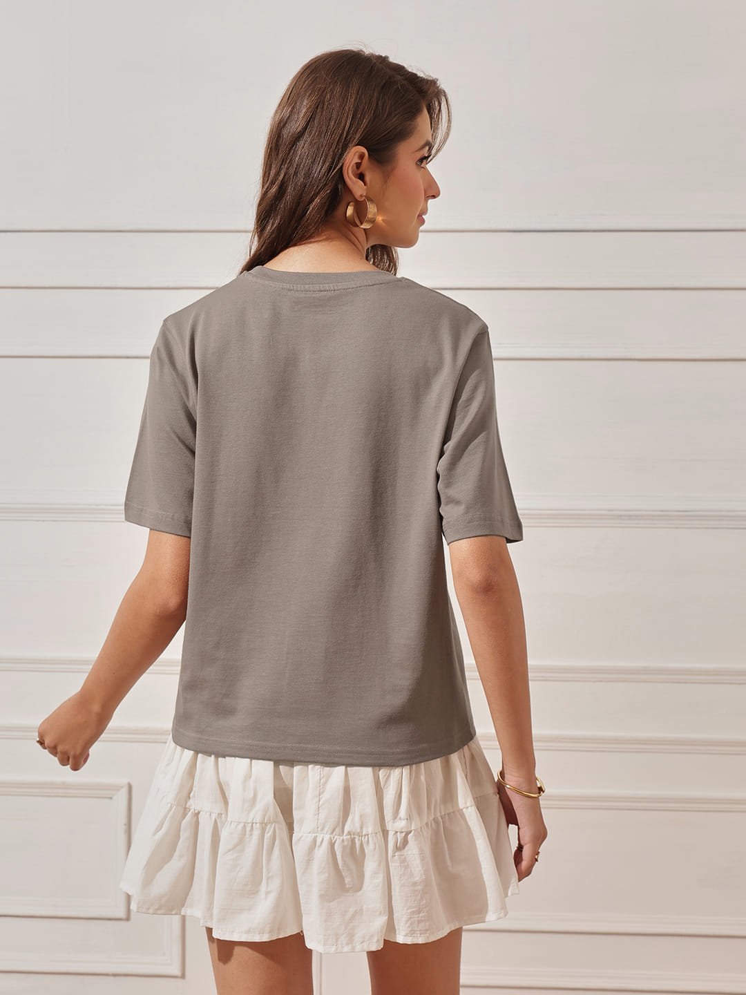 Women's Relaxed Fit Printed Crop T-Shirt - Image 3