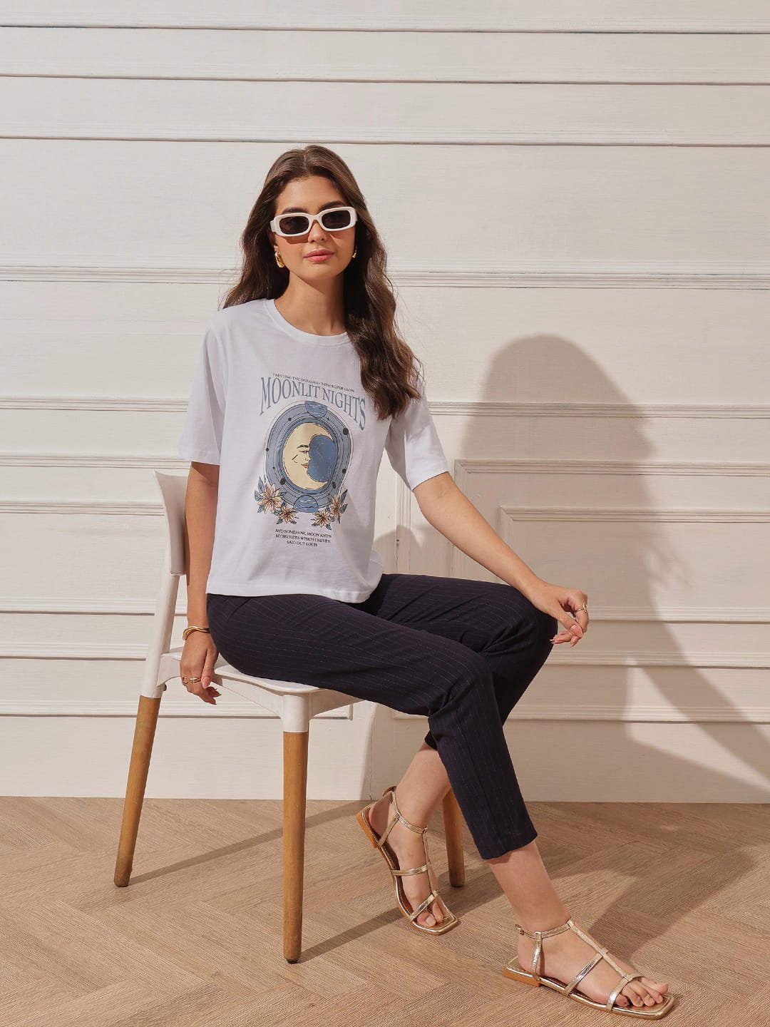 Women’s Relaxed Fit Printed Crop T-Shirt - Image 4