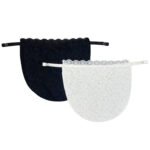 Women Cleavage ( Insert Cami )  Cover  - Pack of 2 - Black/Off White