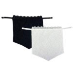 Women Cleavage ( Insert Cami )  Cover  - Pack of 2 - Black/Off White