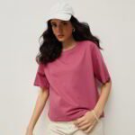 Women’s Relaxed Fit Crop T-Shirt - Pale Rouge