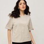 Women’s Relaxed Fit Crop T-Shirt - Light pearl